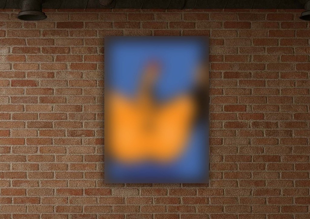 Framed homoerotic pop art depicting an intimate close-up of a male figure, rendered in bold colours with strong contrast and minimal background, styled as modern LGBTQ wall decor.