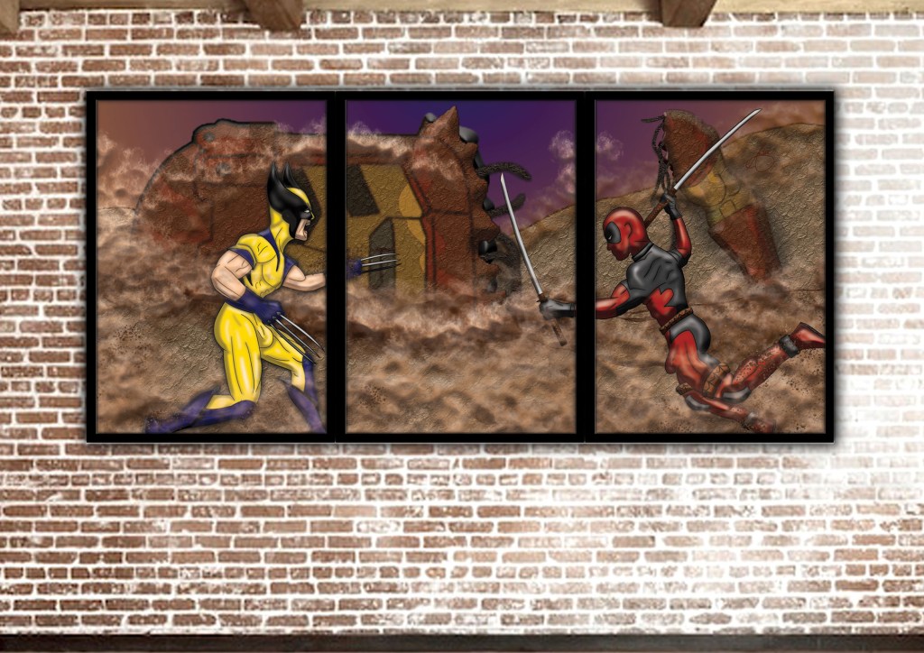 Bring the ultimate battle to life with this epic 3-piece A1 framed wall art! Featuring a dynamic face-off in a post-apocalyptic battleground, this high-quality artwork showcases intense detail, bold colours, and an action-packed scene. Perfect for comic book lovers, and collectors, this striking triptych adds a powerful statement to any space. Elevate your decor with this must-have superhero showdown!