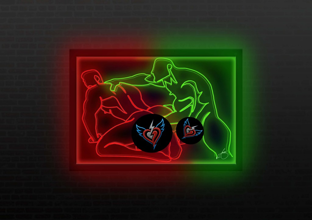 Elbow Deep – Gay Fisting Neon Rope Light Sign | Erotic Framed Wall Art | Sexy LGBTQ Bedroom Decor | Fetish Neon Artwork for Modern Homes